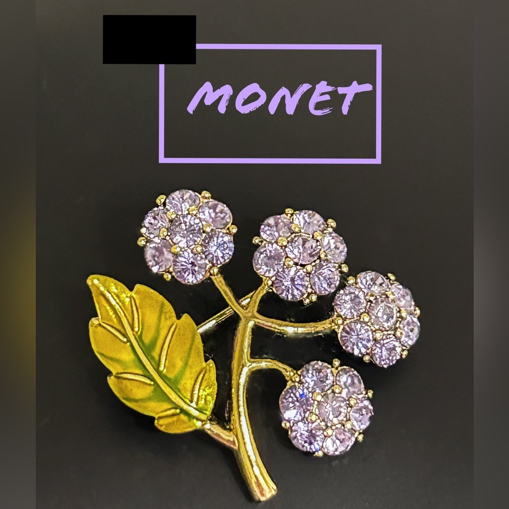Vintage Monet Hydrangea Brooch